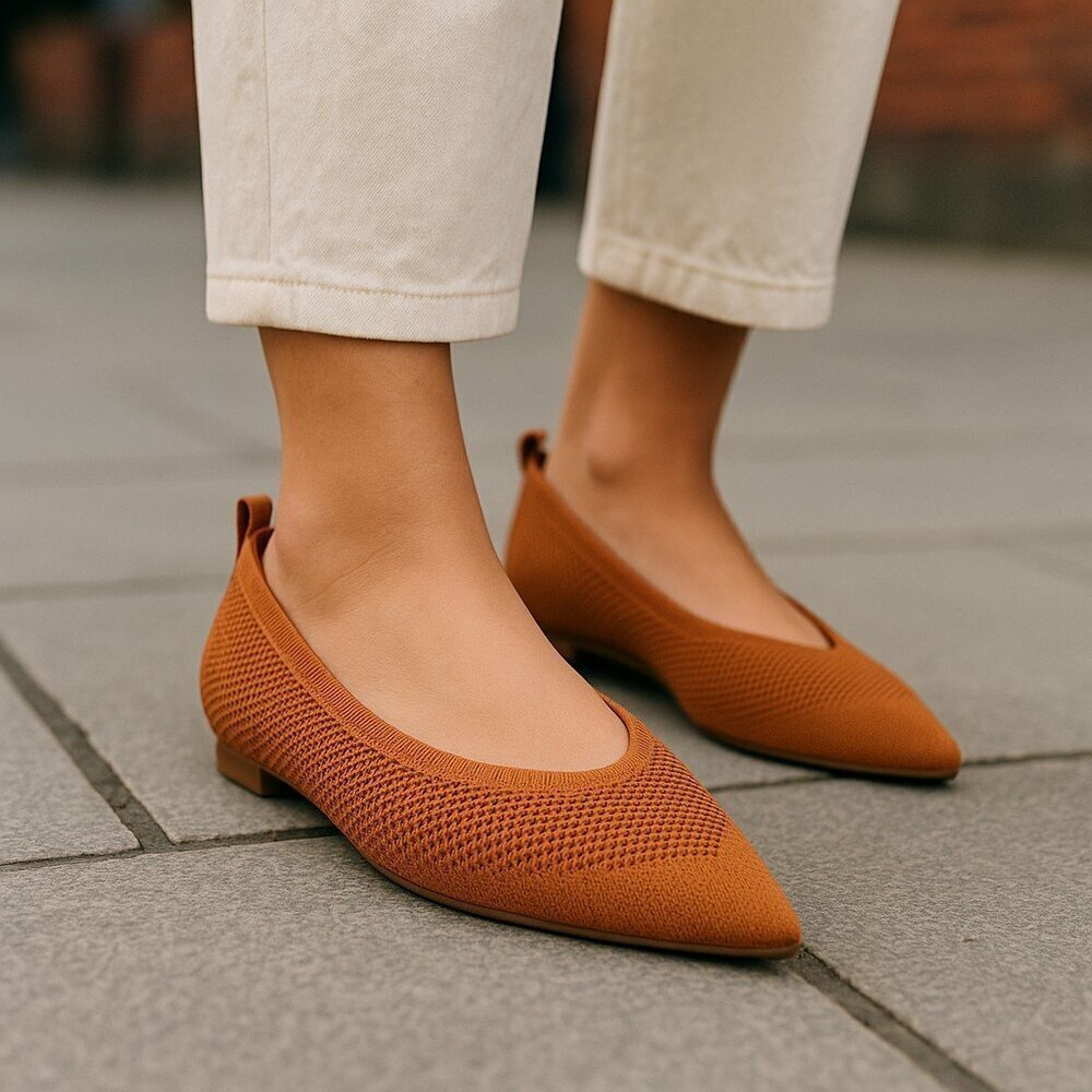 Everlane The 40 Hour Flat - Womens Pointed Toe Knit Shoes - Size 9 - Comfortable